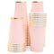 50 Pack Light Pink Paper Cups, Disposable Party Supplies (12 Oz)