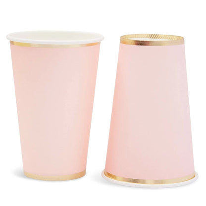 50 Pack Light Pink Paper Cups, Disposable Party Supplies (12 Oz)